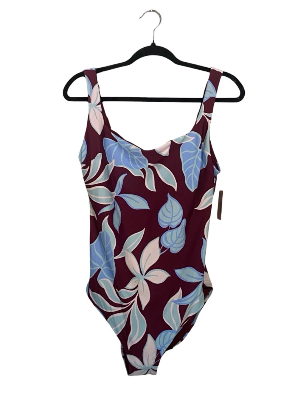 Shade and Shore Tropical Print One Piece Tummy Control Swimsuit Size Large NWT